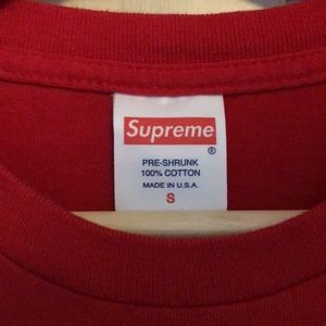 Red Supreme Long Sleeved Cotton TShirt